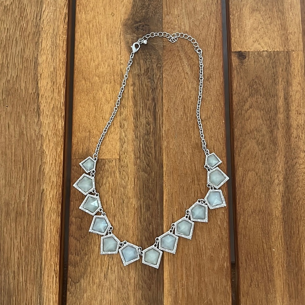 Silver and blue necklace